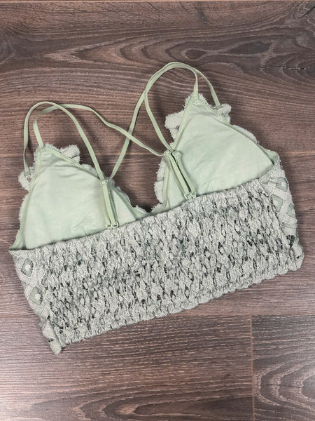Simply Lace Bralette -Dusty Teal