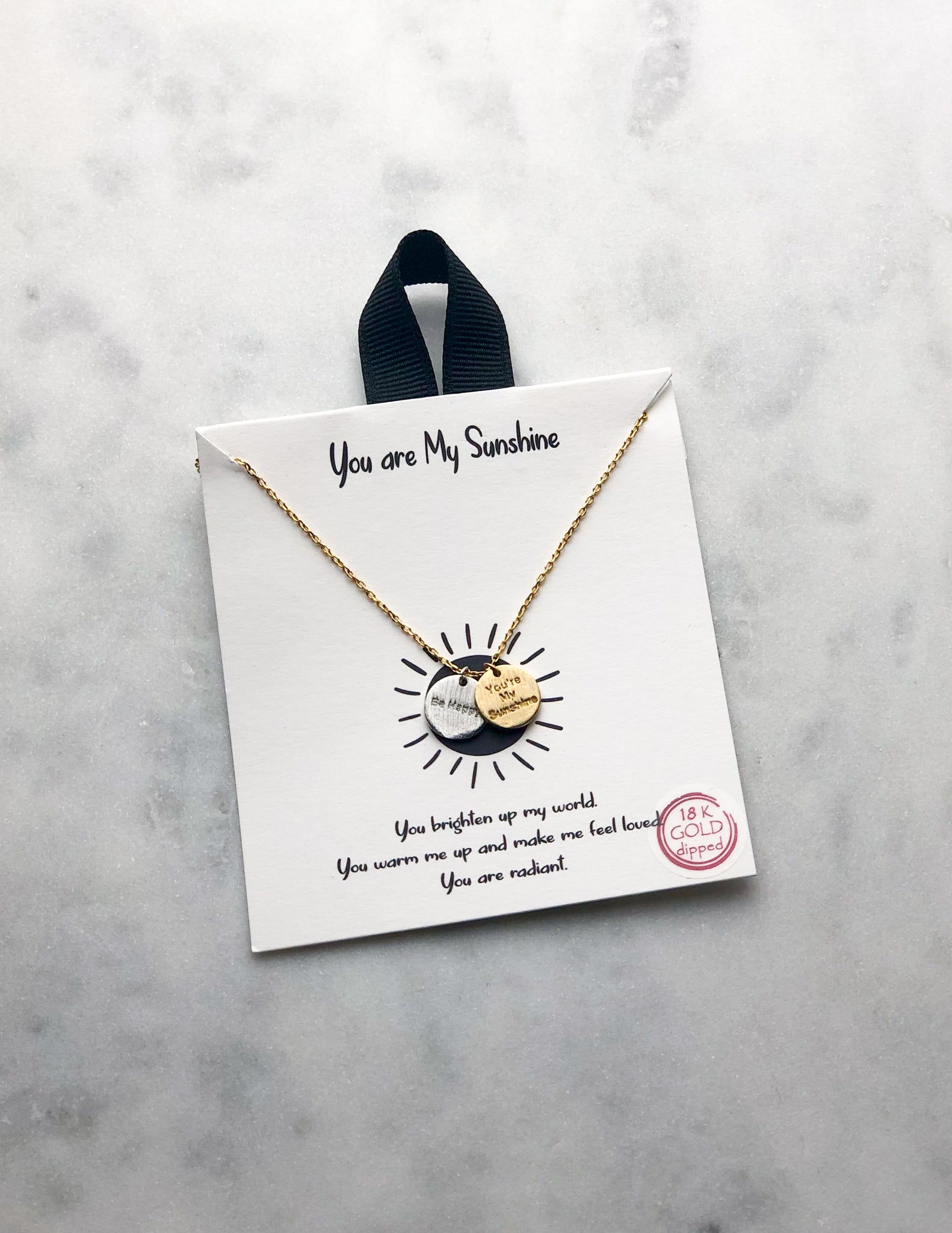 You are My Sunshine Necklace -Gold